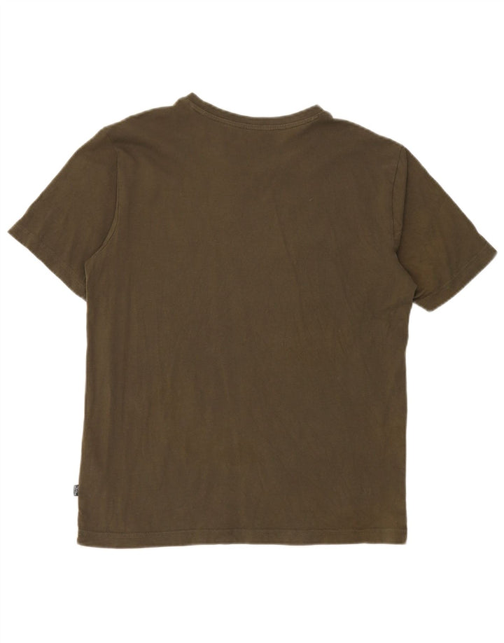 Puma Mens Regular Graphic T-Shirt Top Small Khaki Cotton
