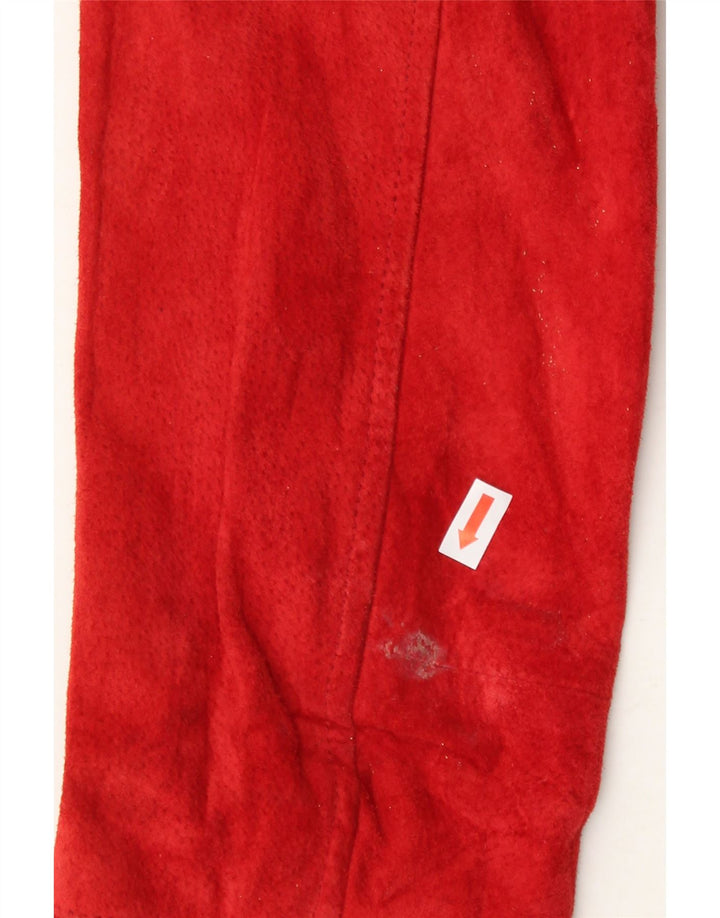 YESSICA Womens Suede Jacket UK 10 Small Red Leather Vintage Yessica and Second-Hand Yessica from Messina Hembry 
