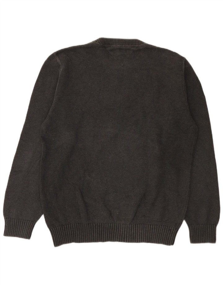 Tommy Hilfiger Mens Crew Neck Jumper Sweater Medium Grey Cotton