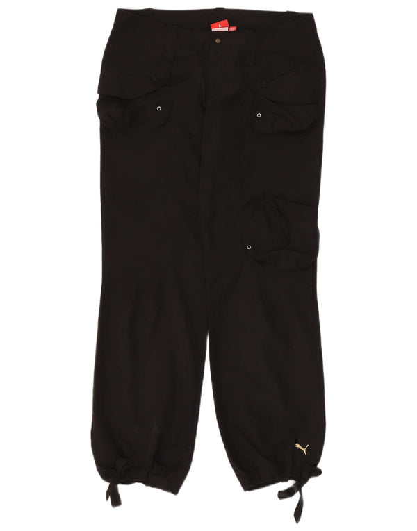 Puma Womens Loose Fit Joggers Cargo Trousers UK 12 Medium W34 L32 Black