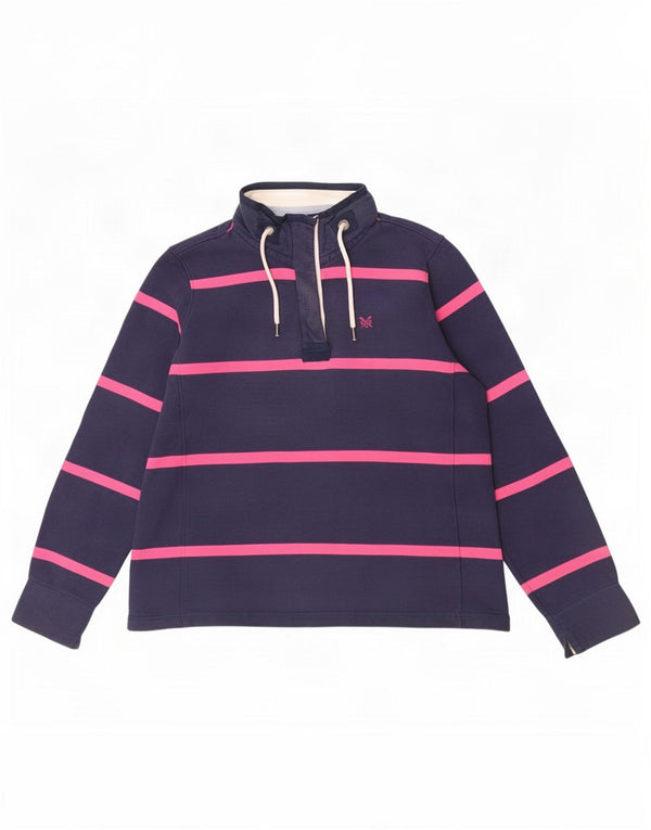 Crew Clothing Womens Sweatshirt Jumper UK 12 Medium Navy Blue Striped