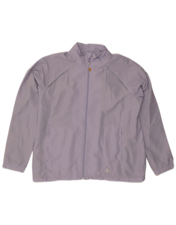ADIDAS Womens Tracksuit Top Jacket UK 22 3XL Purple Polyester