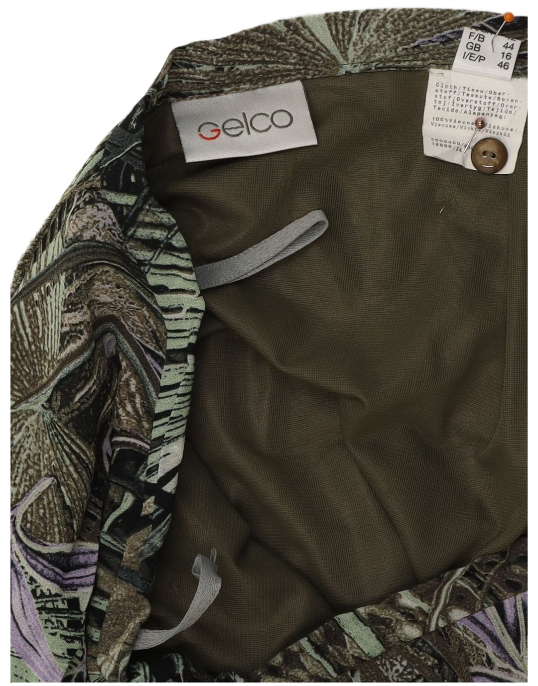 GELCO Womens High Waist Trumpet Skirt UK 16 Large W32  Green Floral