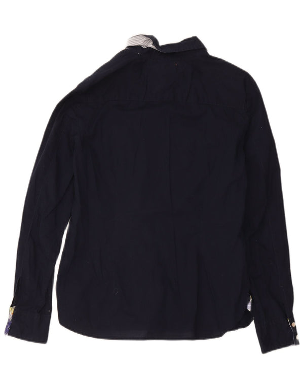 Tommy Hilfiger Womens Shirt UK 12 Medium Navy Blue Cotton