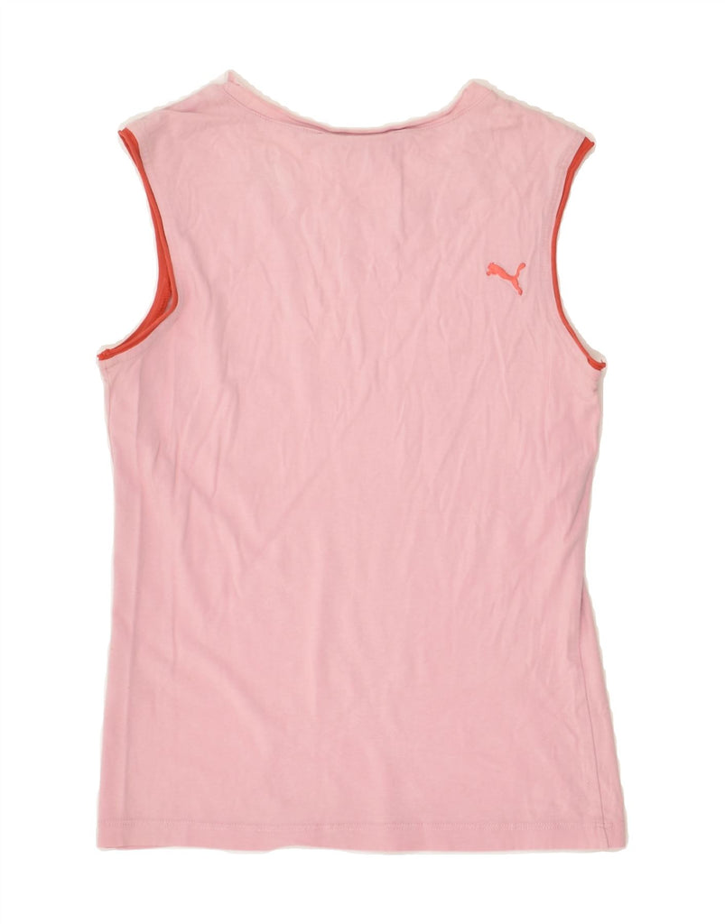 PUMA Womens Graphic Vest Top UK 12 Medium Pink | Vintage Puma | Thrift | Second-Hand Puma | Used Clothing | Messina Hembry 