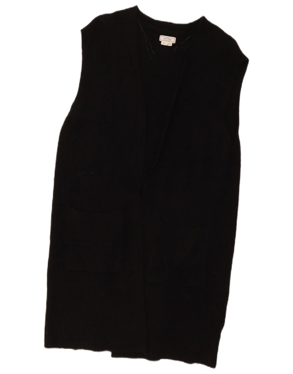 Fat Face Womens Longline Open Cardigan Sweater UK 14 Medium Black Wool