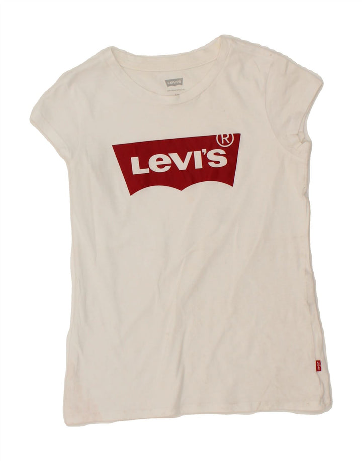 LEVI'S Girls Graphic T-Shirt Top 11-12 Years White Vintage Levi's and Second-Hand Levi's from Messina Hembry 