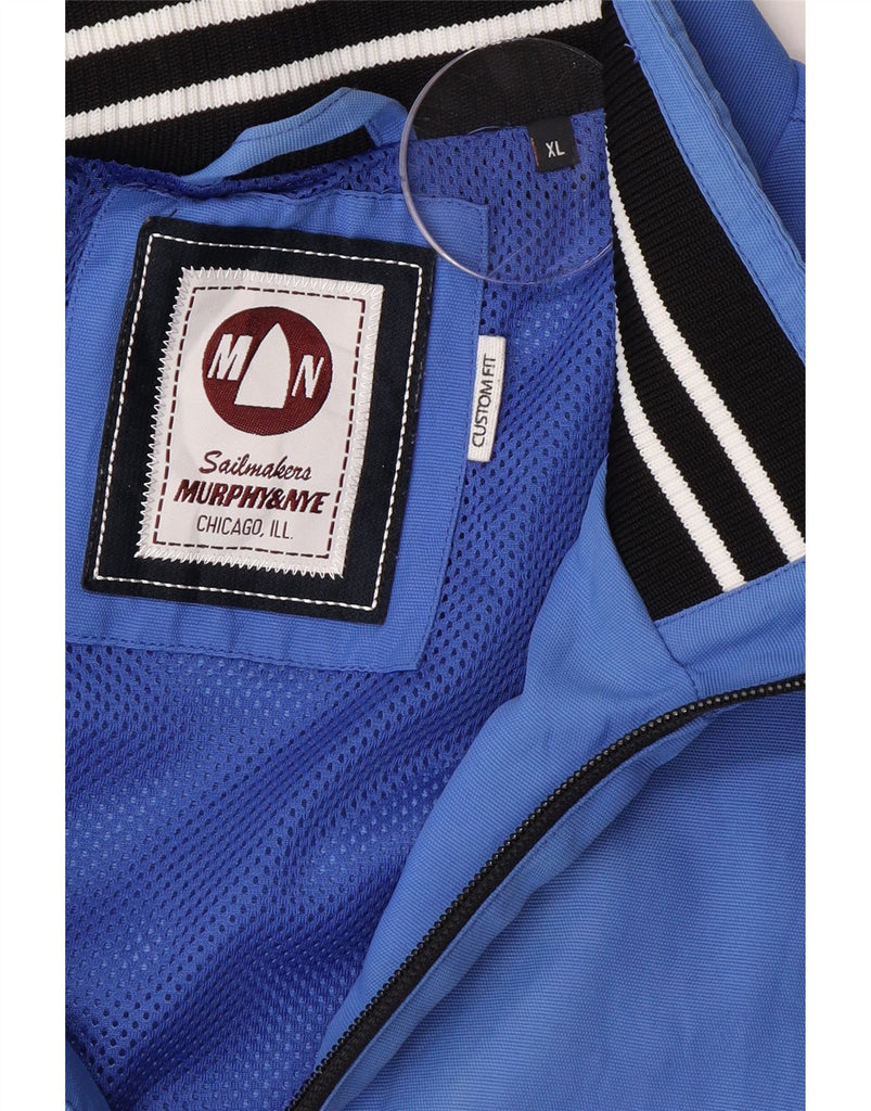 MURPHY & NYE Mens Sailmakers Bomber Jacket UK 42 XL Blue Polyester Vintage Murphy & Nye and Second-Hand Murphy & Nye from Messina Hembry 