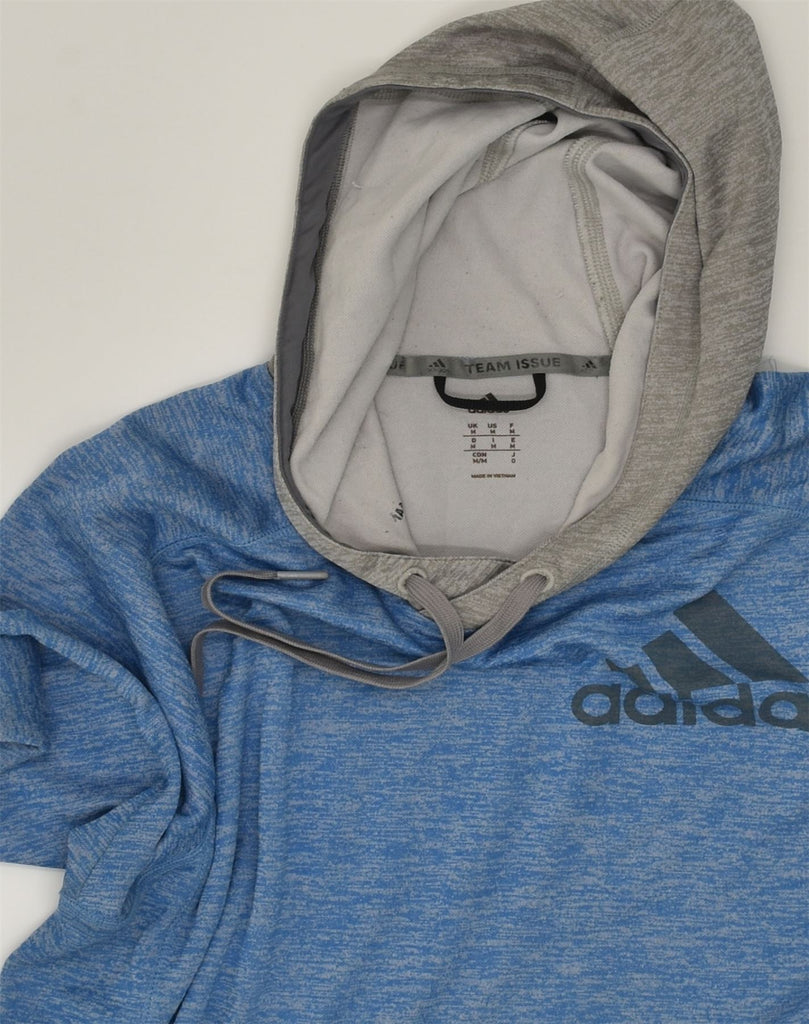 ADIDAS Mens Hoodie Jumper Medium Blue Colourblock Polyester | Vintage Adidas | Thrift | Second-Hand Adidas | Used Clothing | Messina Hembry 