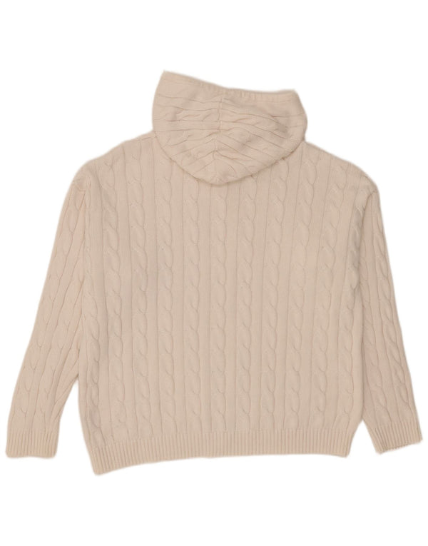Crew Clothing Womens Hooded Jumper Sweater UK 18 XL White Cotton