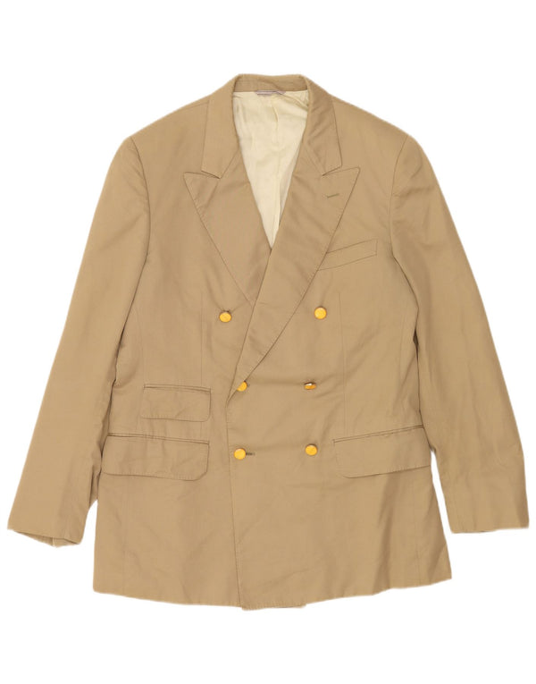 DUNHILL Mens Double Breasted Blazer Jacket UK 38 Medium Beige