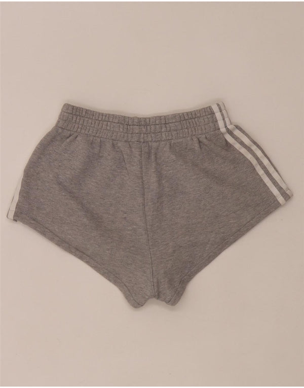 Adidas Womens Sport Shorts UK 8 Small Grey Cotton