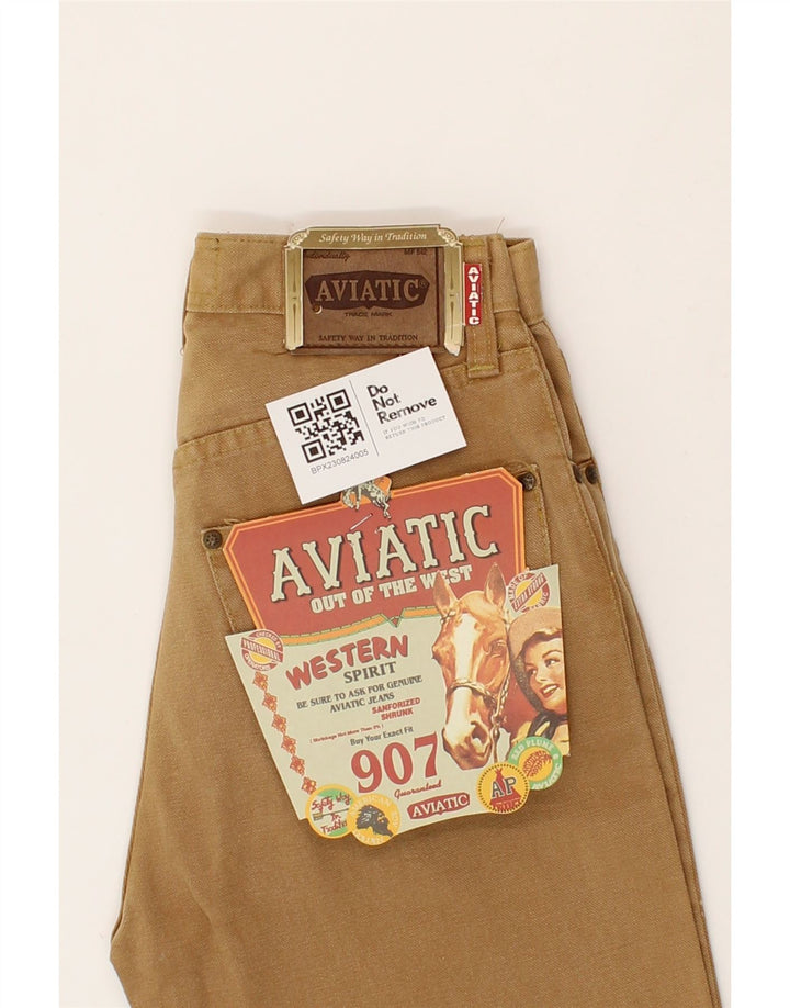 AVIATIC Womens Slim Casual Trousers  W27 L32 Brown Vintage Aviatic and Second-Hand Aviatic from Messina Hembry 