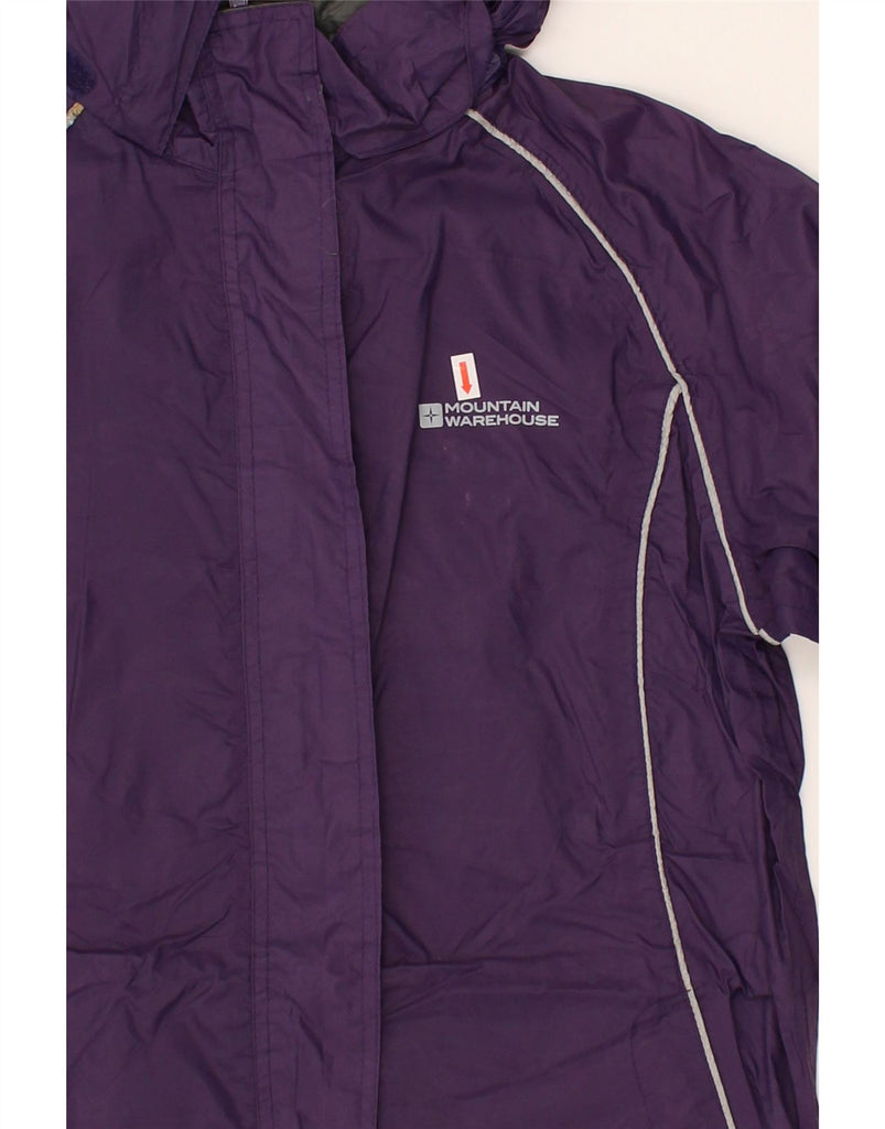 MOUNTAIN WAREHOUSE Womens Hooded Rain Jacket UK 12 Medium Purple Nylon Vintage Mountain Warehouse and Second-Hand Mountain Warehouse from Messina Hembry 