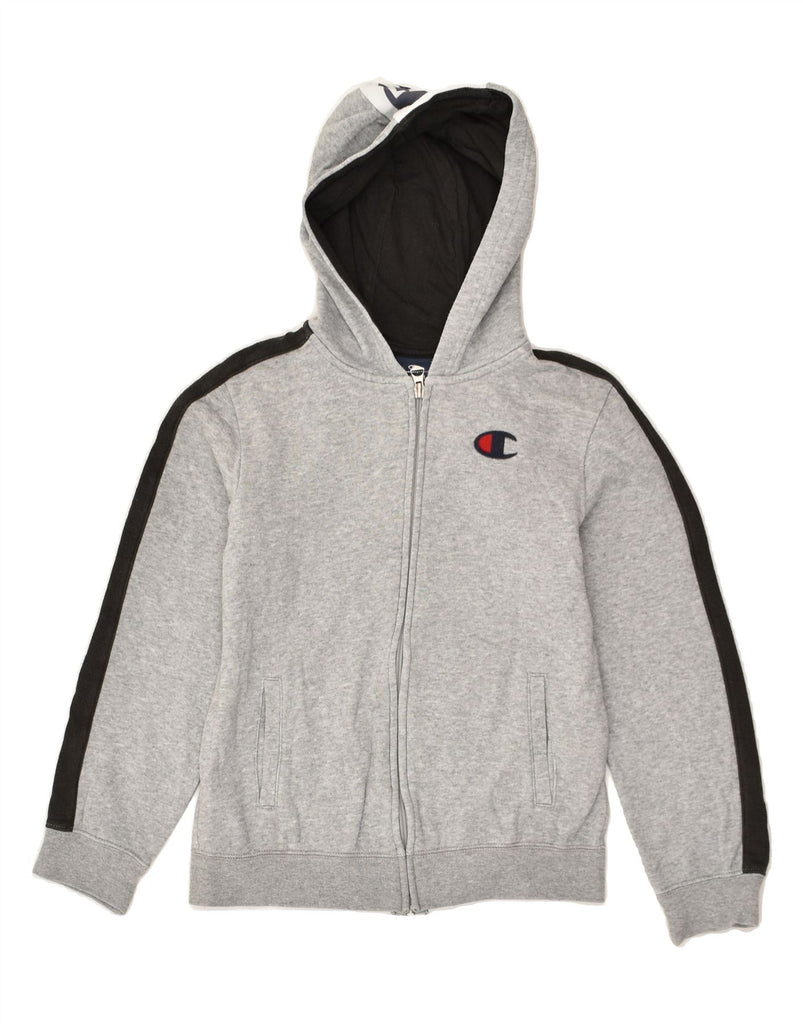 CHAMPION Boys Zip Hoodie Sweater 9-10 Years Medium Grey Cotton | Vintage Champion | Thrift | Second-Hand Champion | Used Clothing | Messina Hembry 