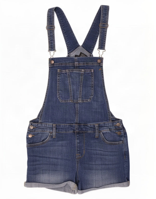 Mossimo Womens Stretch Dungarees Denim Shorts Medium W30 Blue Cotton