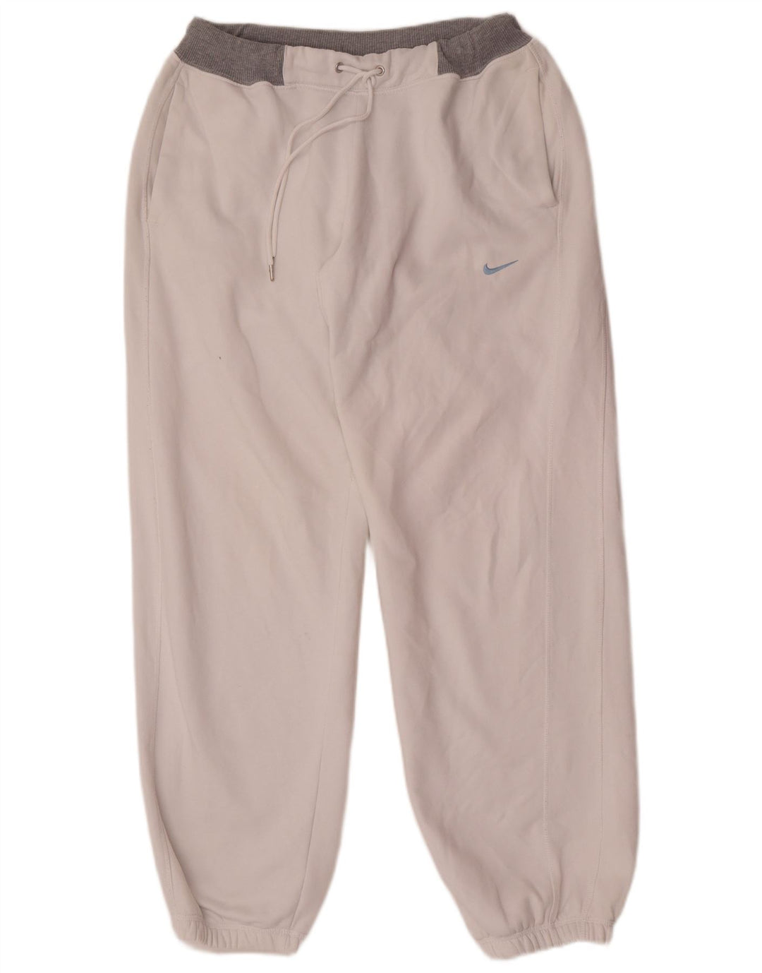 Nike Mens Tracksuit Trousers Joggers Large White Colourblock Cotton