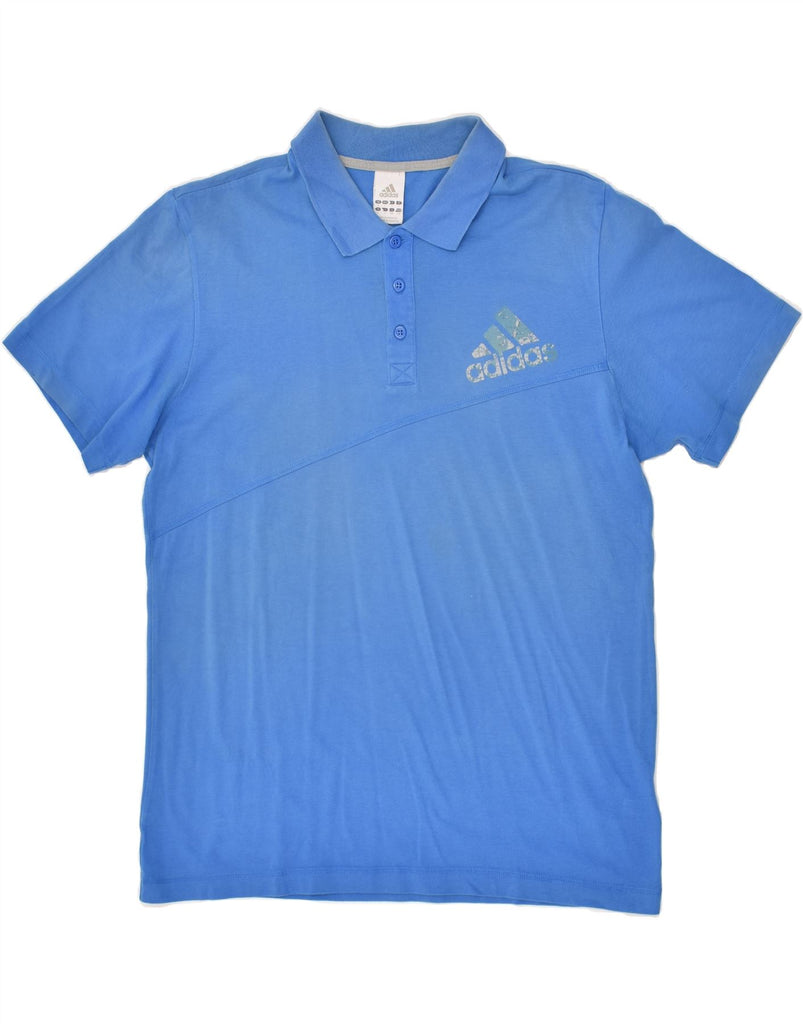 ADIDAS Mens Polo Shirt Large Blue Cotton | Vintage Adidas | Thrift | Second-Hand Adidas | Used Clothing | Messina Hembry 