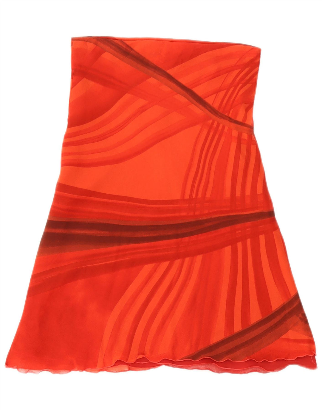 Dream Womens A-Line Skirt UK 8 Small W27 Red Striped Viscose