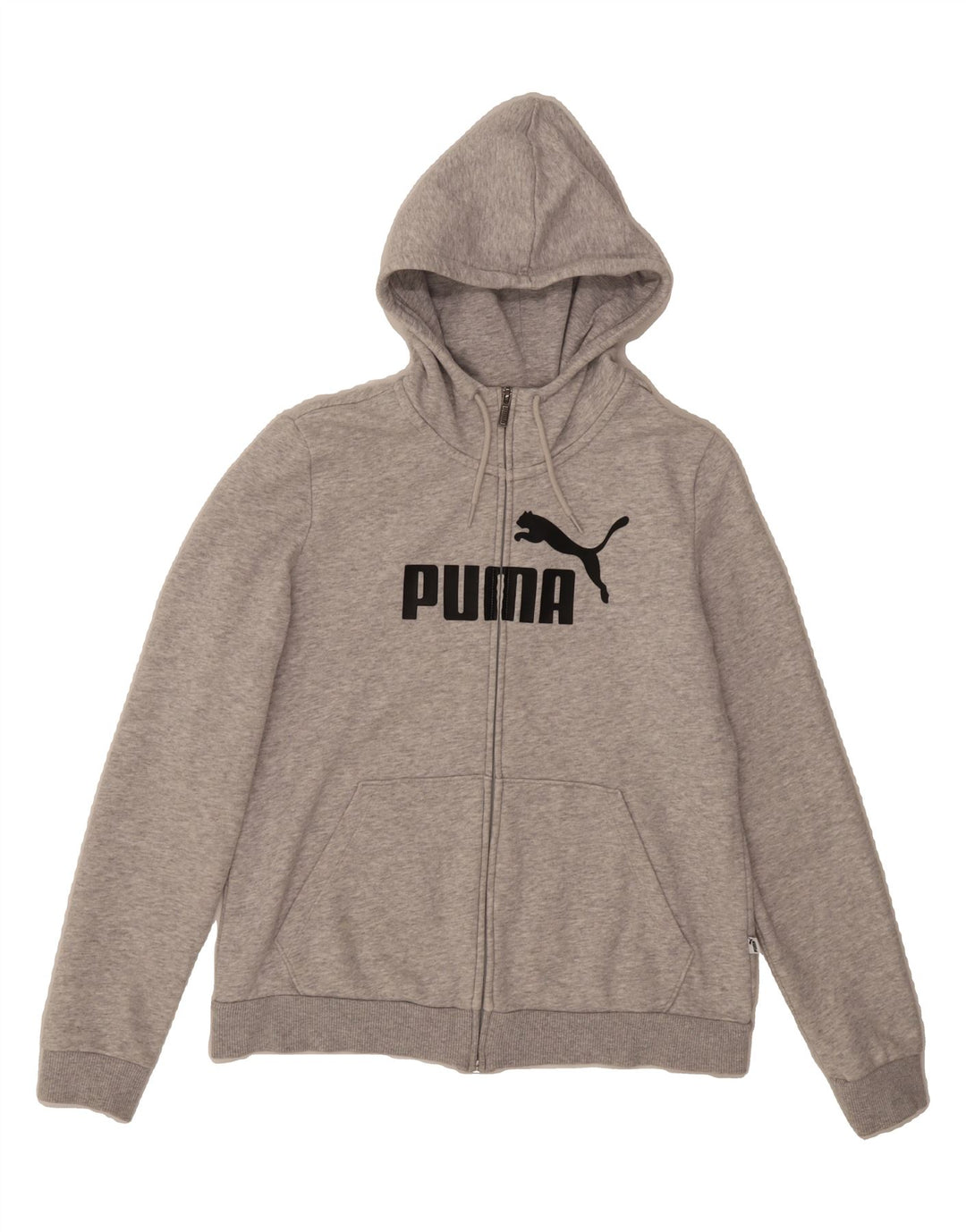 PUMA Womens Graphic Zip Hoodie Sweater UK 14 Large  Grey Vintage Puma and Second-Hand Puma from Messina Hembry 