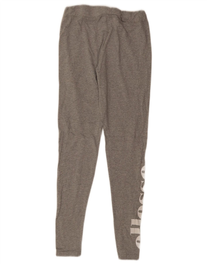 Ellesse Womens Graphic Leggings UK 10 Small Grey Cotton