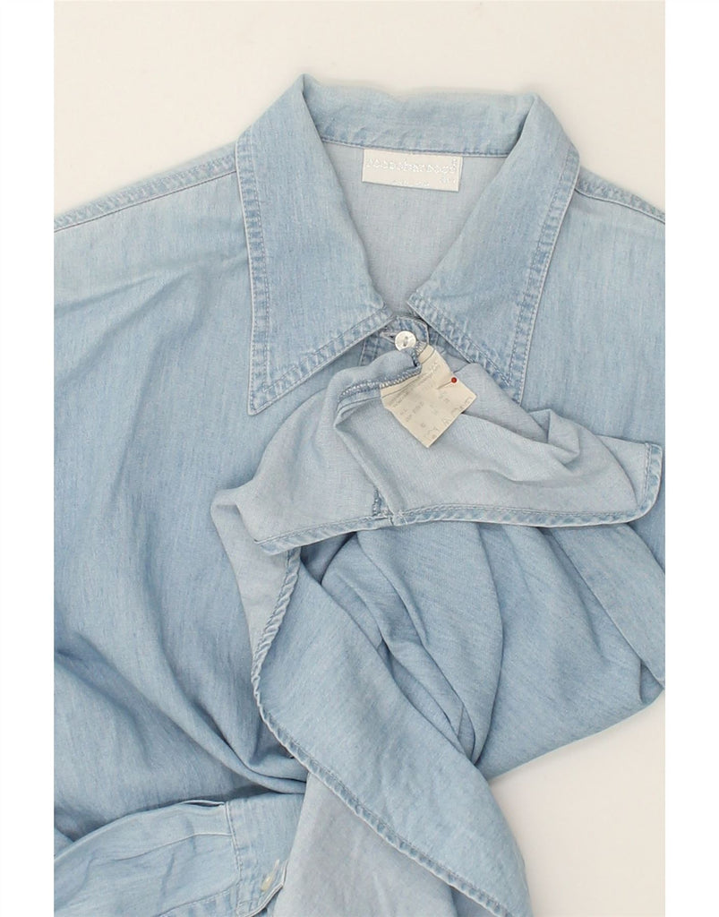 ROCCOBAROCCO Womens Denim Shirt IT 42 Medium Blue Cotton | Vintage Roccobarocco | Thrift | Second-Hand Roccobarocco | Used Clothing | Messina Hembry 