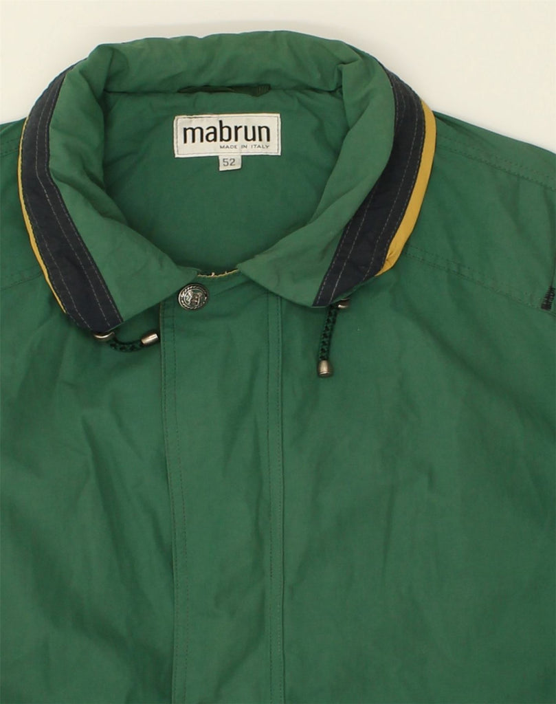 MABRUN Mens Windbreaker Jacket IT 52 XL Green Polyamide | Vintage Mabrun | Thrift | Second-Hand Mabrun | Used Clothing | Messina Hembry 