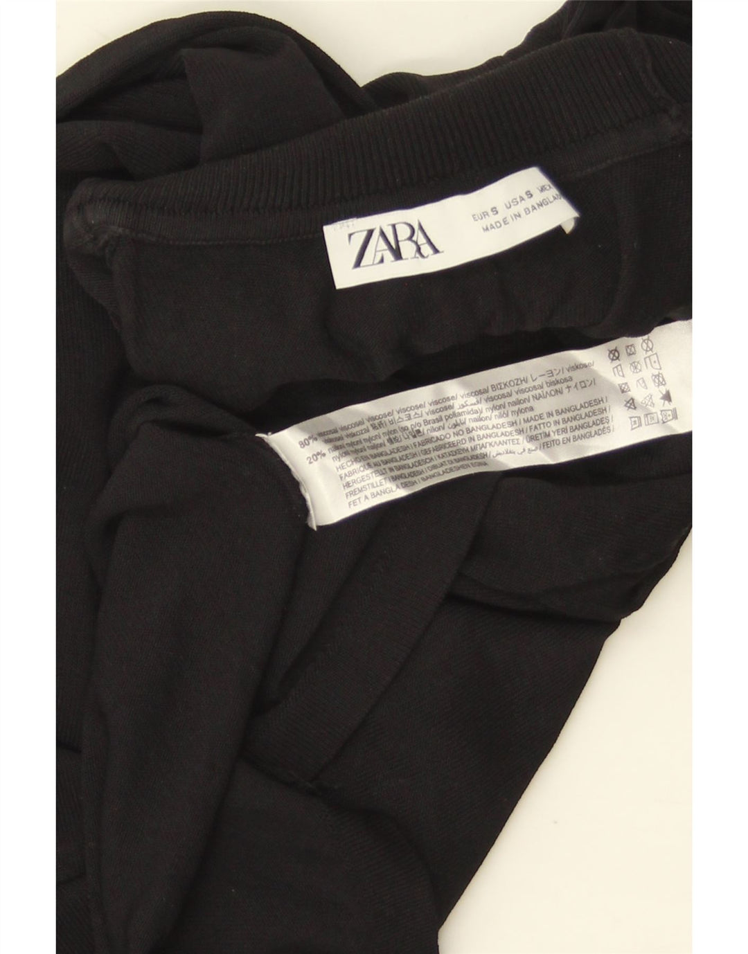 Zara Womens Roll Neck Jumper Sweater UK 10 Small Black Viscose