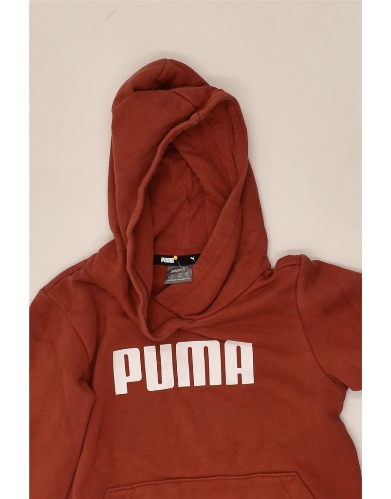 PUMA Boys Graphic Hoodie Jumper 5-6 Years Brown Cotton | Vintage Puma | Thrift | Second-Hand Puma | Used Clothing | Messina Hembry 