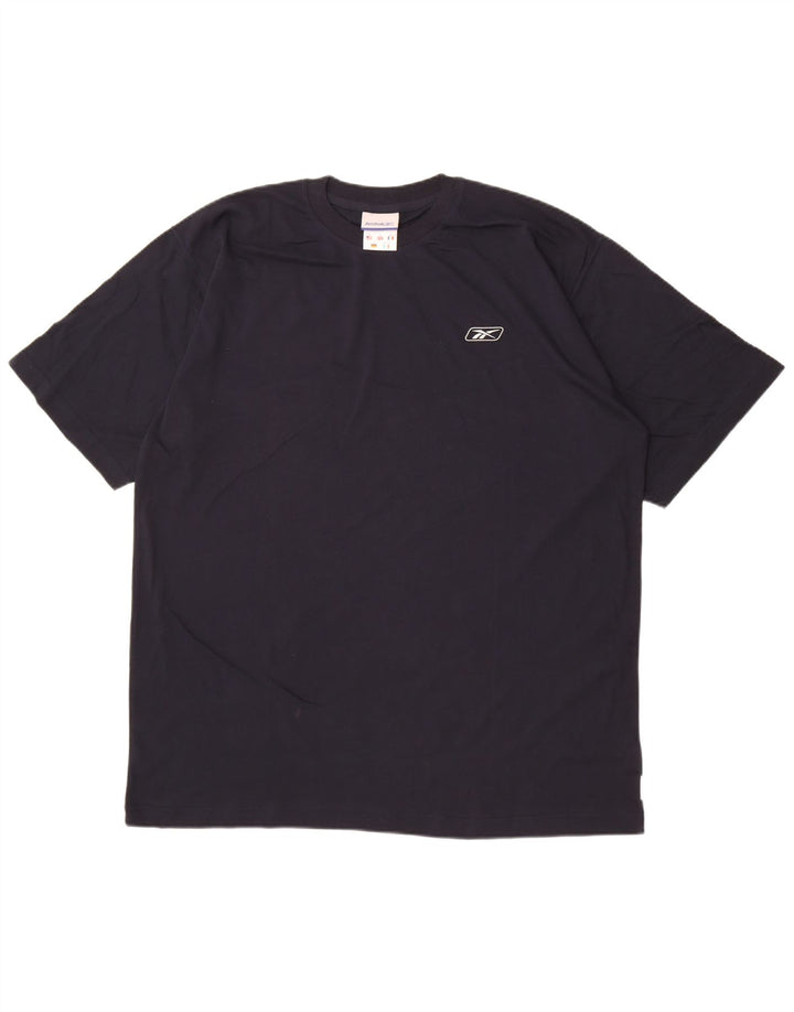 Reebok Mens T-Shirt Top XL Navy Blue Cotton