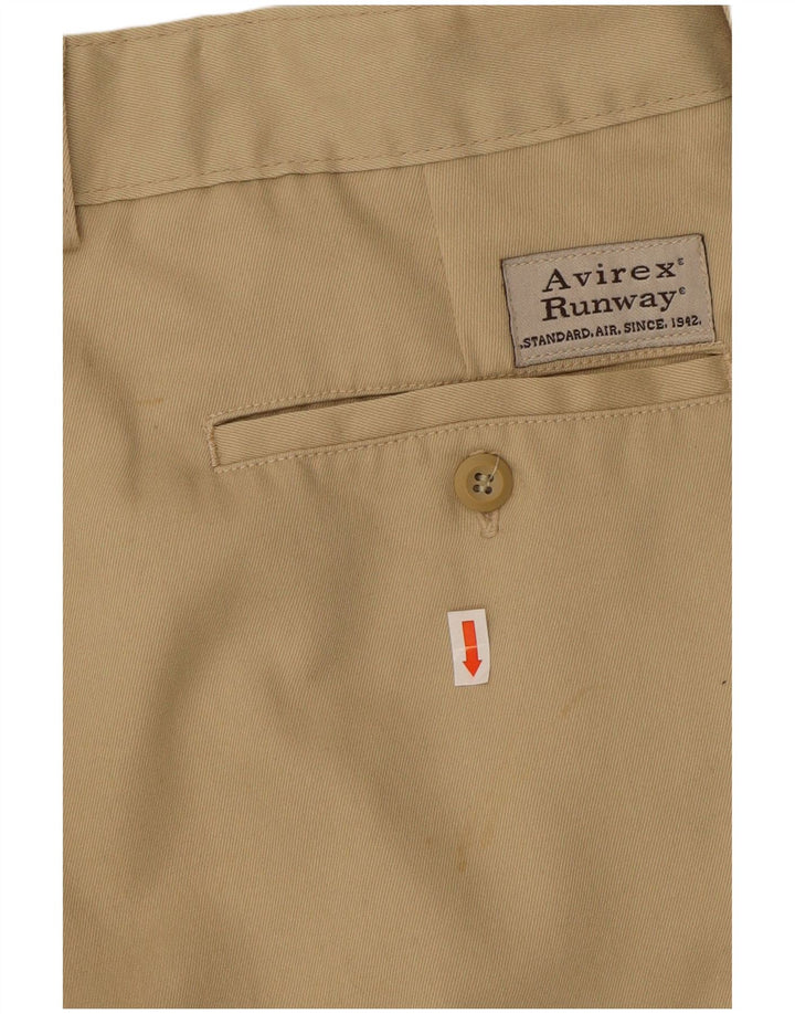 AVIREX Mens Pegged Chino Trousers W38 L30  Beige Cotton