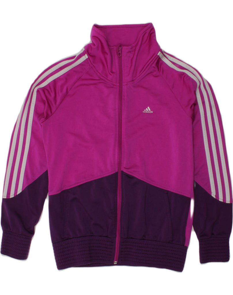 ADIDAS Girls Tracksuit Top Jacket 14-15 Years Pink Colourblock Polyester | Vintage Adidas | Thrift | Second-Hand Adidas | Used Clothing | Messina Hembry 