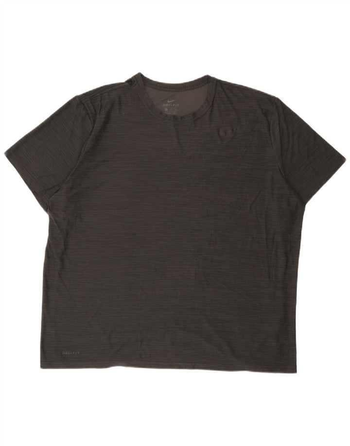 Nike Mens Dri Fit T-Shirt Top 2XL Grey Flecked Polyester