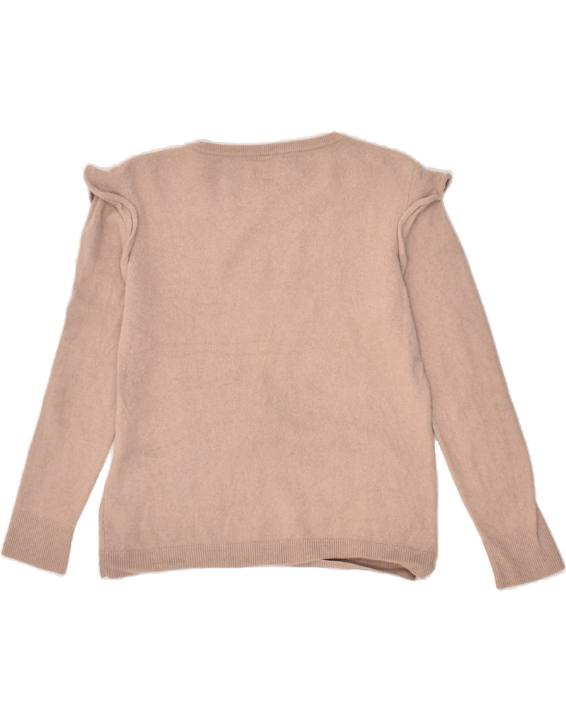 MASSIMO DUTTI Womens Boat Neck Jumper Sweater UK 14 Large Beige Wool | Vintage Massimo Dutti | Thrift | Second-Hand Massimo Dutti | Used Clothing | Messina Hembry 