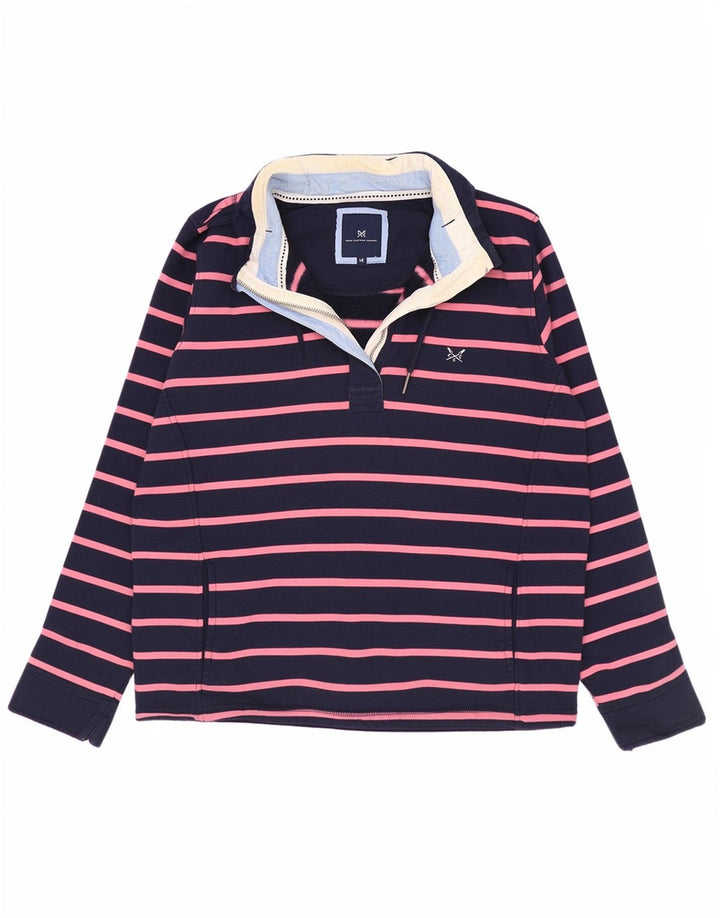 Crew Clothing Womens Sweatshirt Jumper UK 14 Medium Navy Blue Striped