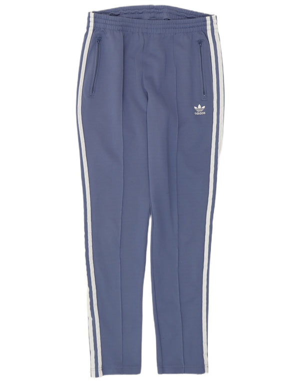 ADIDAS Womens Tracksuit Trousers UK 12 Medium Blue Polyester