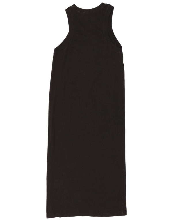 Zara Womens Sleeveless Maxi Dress UK 14 Medium Black Cotton