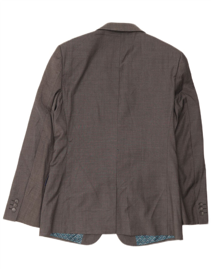 Ted Baker Mens 2 Button Blazer Jacket UK 38 Medium Grey Wool