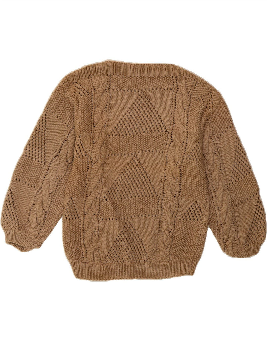 VINTAGE Womens Boat Neck Jumper Sweater UK 14 Medium Brown Vintage Vintage and Second-Hand Vintage from Messina Hembry 