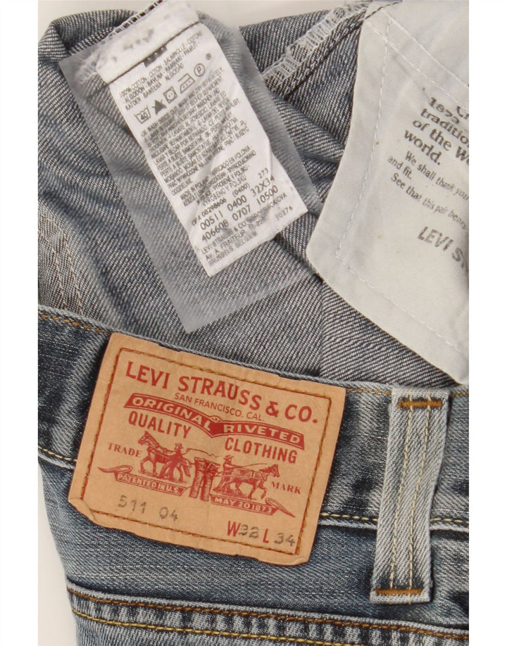LEVI'S Mens 511 Slim Jeans W32 L31 Blue Cotton Vintage Levi's and Second-Hand Levi's from Messina Hembry 