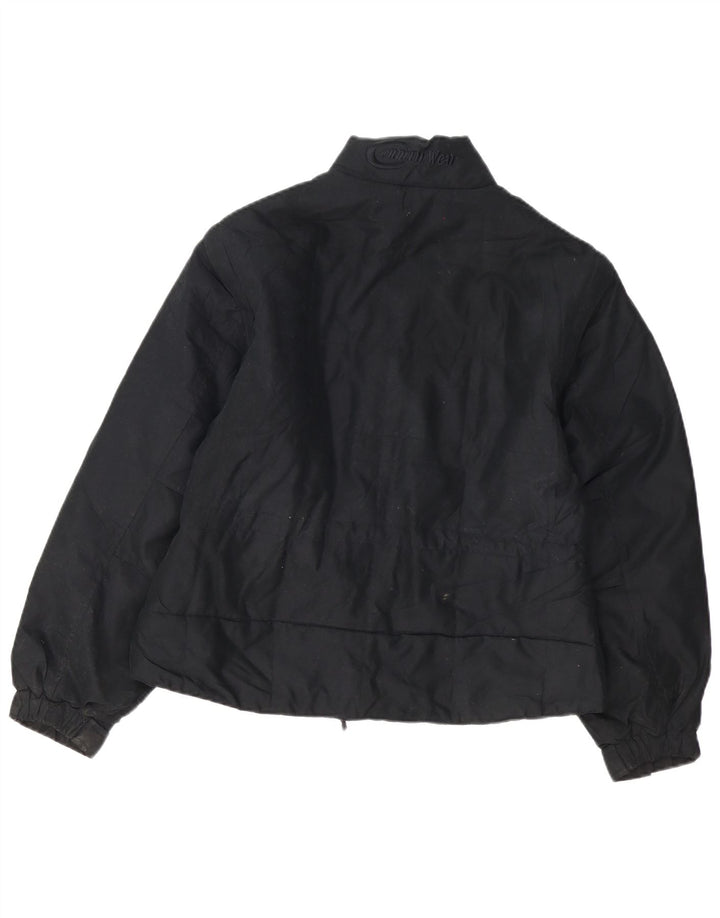Vintage Mens Bomber Jacket UK 36 Small Black Polyester