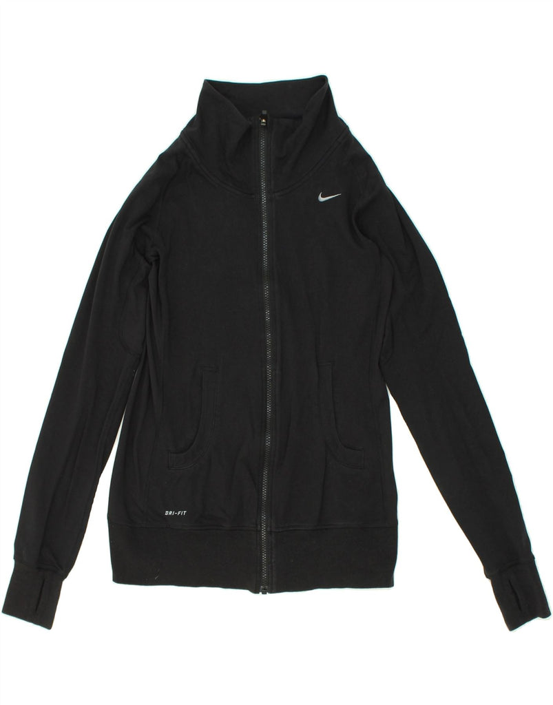 NIKE Womens Dri Fit Tracksuit Top Jacket UK 12 Medium Black | Vintage Nike | Thrift | Second-Hand Nike | Used Clothing | Messina Hembry 