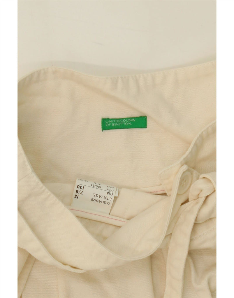 BENETTON Girls Mini Skirt 7-8 Years Medium W26 Off White Cotton Vintage Benetton and Second-Hand Benetton from Messina Hembry 