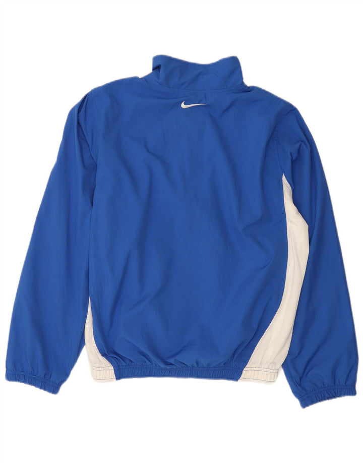 Nike Mens Tracksuit Top Jacket UK 36/38 Small Blue Colourblock Polyester