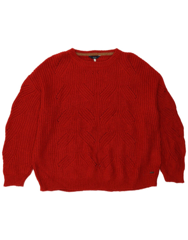 Joules Womens Relaxed Fit Crew Neck Jumper Sweater UK 16 Large Red