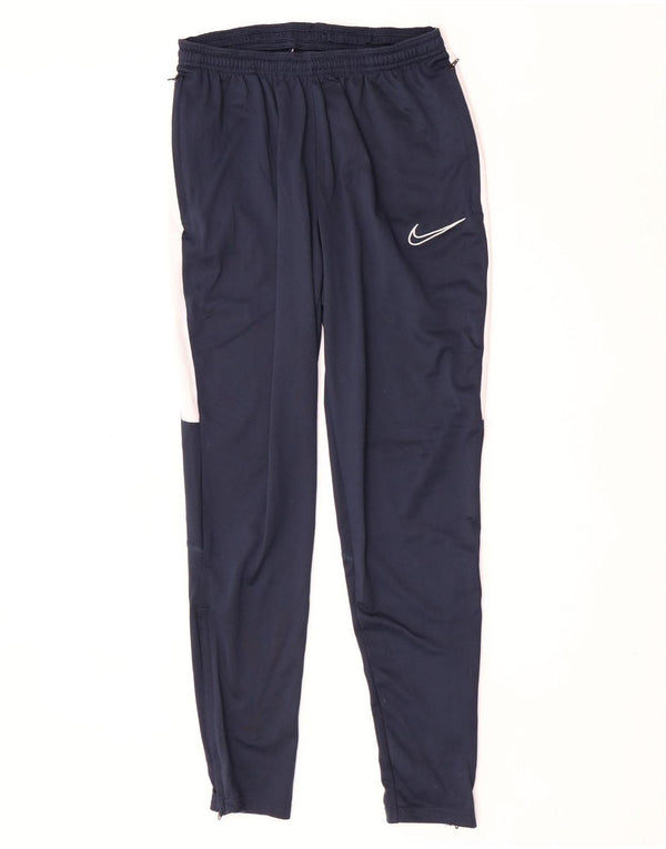 Nike Mens Dri Fit Tracksuit Trousers Small  Navy Blue Colourblock Polyester