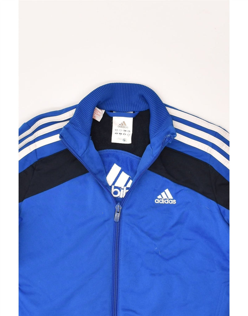 ADIDAS Boys Graphic Tracksuit Top Jacket 7-8 Years Blue Colourblock | Vintage Adidas | Thrift | Second-Hand Adidas | Used Clothing | Messina Hembry 