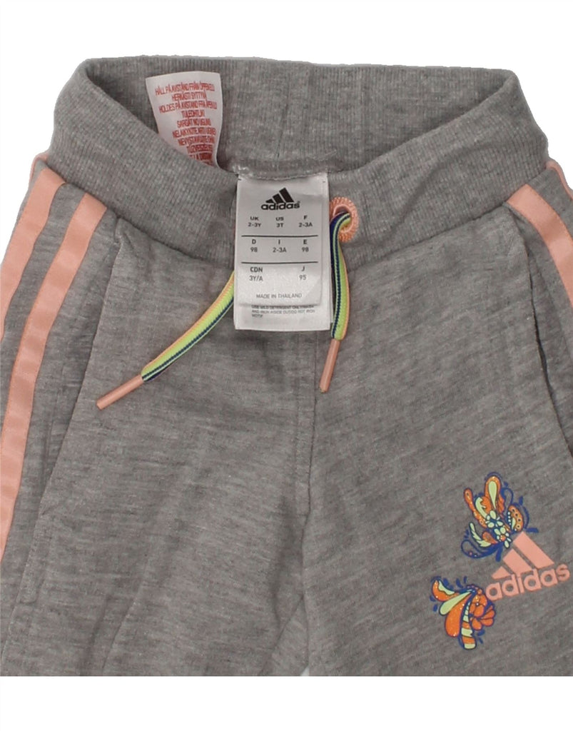 ADIDAS Girls Capri Tracksuit Trousers Joggers 2-3 Years Grey Cotton | Vintage Adidas | Thrift | Second-Hand Adidas | Used Clothing | Messina Hembry 