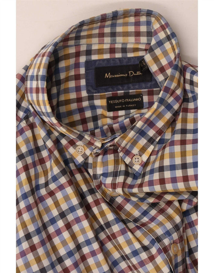 Massimo Dutti Mens Shirt Large Multicoloured Gingham