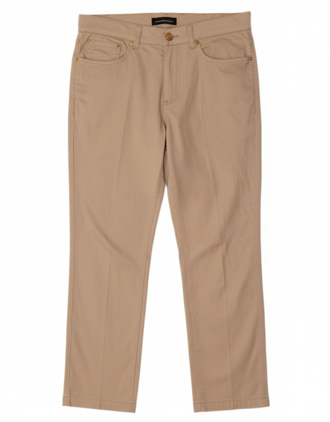 ROCCOBAROCCO Womens Slim Cropped Trousers  W30 L25 Beige Cotton
